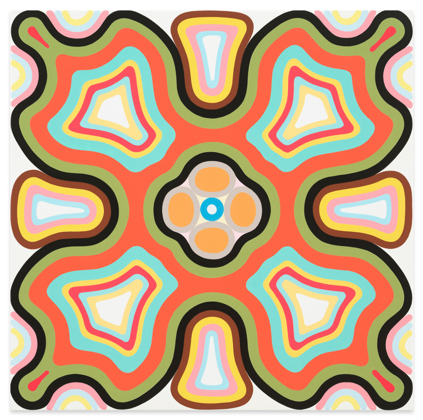 Warren Isensee, Flower Child, 2021, Oil on canvas, 25 1/4 x 25 inches, 64.1 x 63.5 cm