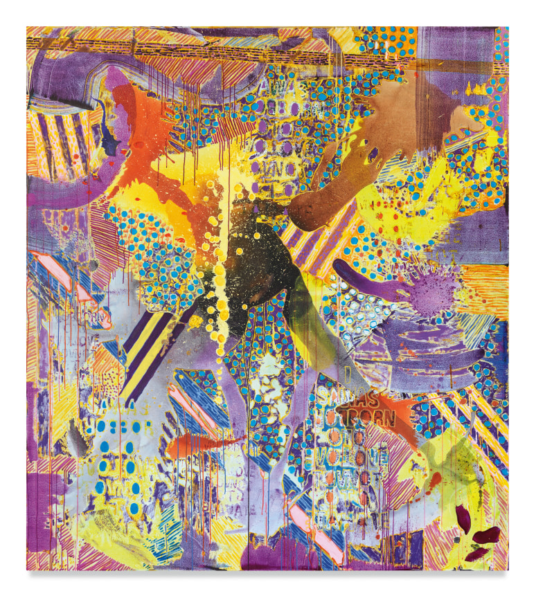 Cazimi, 2023, Acrylic, acrylic ink, colored pencil and silk screen on canvas, 90 x 80 inches, 228.6 x 203.2 cm, MMG#35190