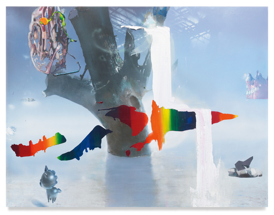 neither the light nor the dunk of stone, 2022, Acrylic on canvas over panel,, 35 5/8 x 46 3/8 inches, 90.5 x 117.8 cm, MMG#34013