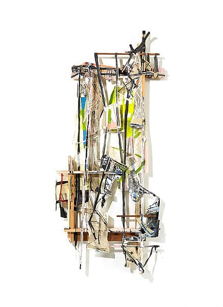 Talisman Debris: Shield, 2012, Acrylic, collage, paper, muslin, and wood, 81 x 35 x 5 inches, 205.7 x 88.9 x 12.7 cm, A/Y#20639