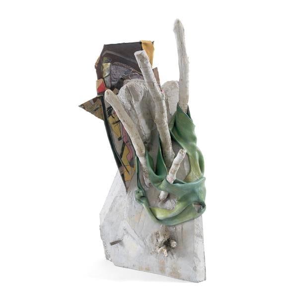 Forest, 2016, Softground with hand-painting and oil stick on welded steel frame with rebar, cast Hydro-Stone, cast concrete and epoxy clay, 26 3/4 x 13 x 12 1/2 inches, 67.9 x 33 x 31.8 cm, AMY#28244