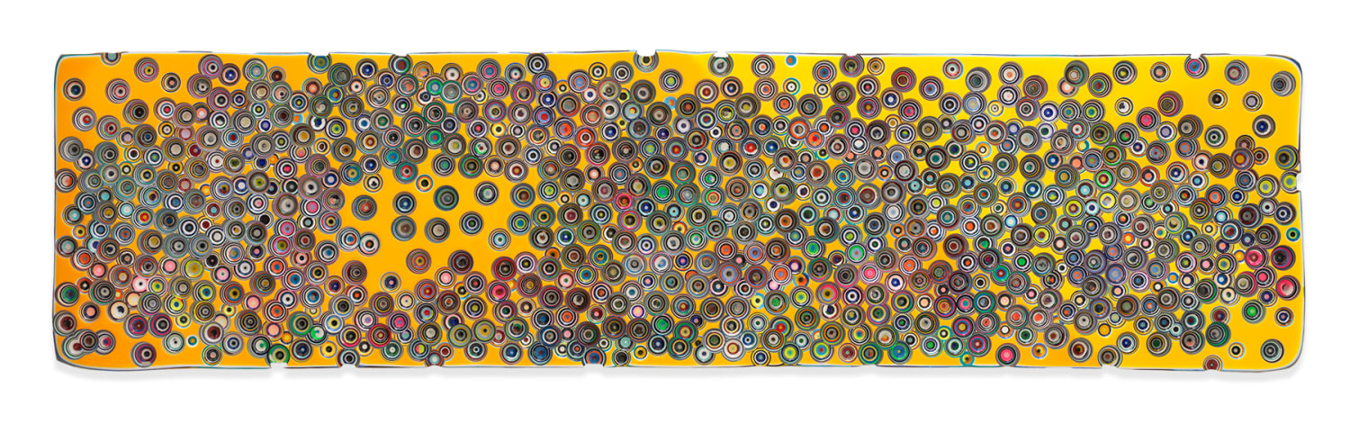 CROSSINGTROMPEL&#039;OEILS, 2018, Epoxy resin and pigments on wood, 24 x 96 inches, 61 x 243.8 cm, MMG#30189