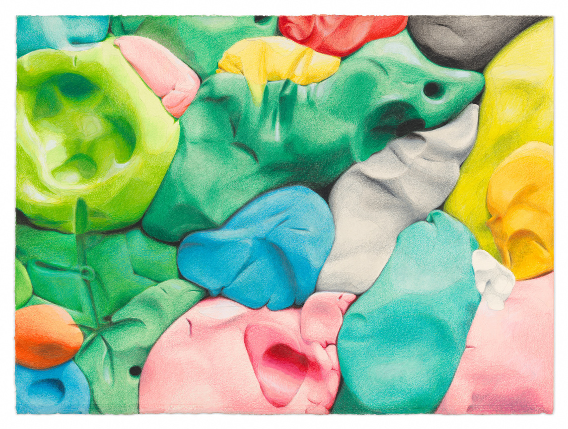 Intelligence Restructuring, 2023, Colored pencil, watercolor, and graphite on paper,