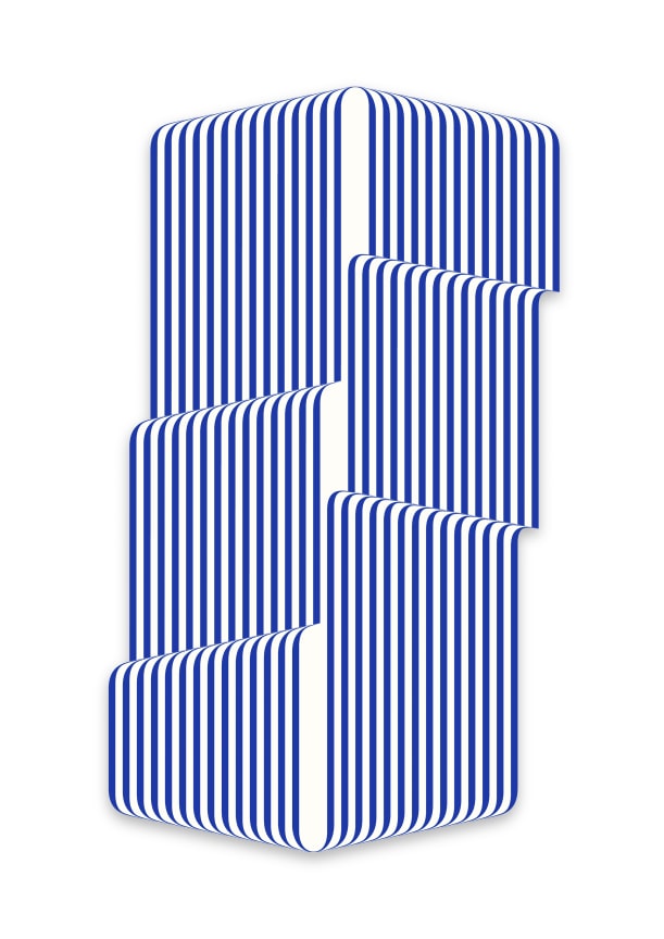 Untitled blue, 2017, Acrylic on wood, 81 1/2 x 45 1/2 inches, 207 x 115.6 cm, MMG#36928