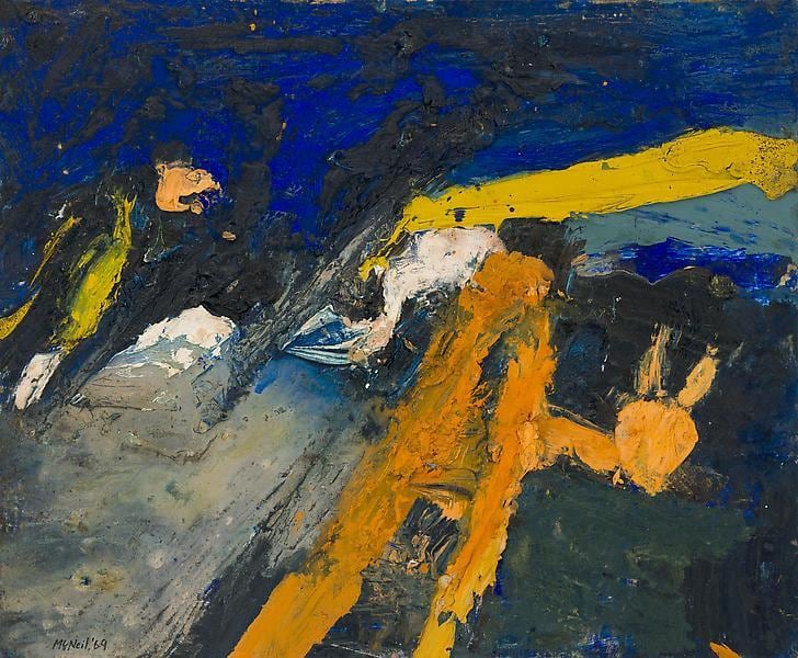 George McNeil, &quot;Des Moines Landscape,&quot; 1969, Oil on panel, 14 x 17 inches, 35.6 x 43.2 cm, A/Y#19671