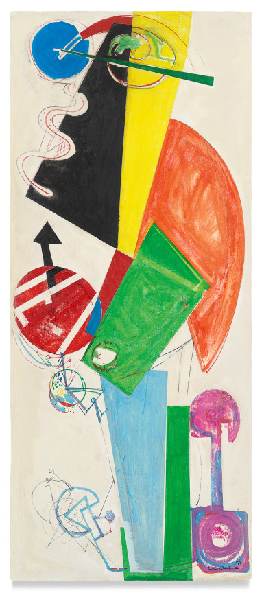 Chimbote Mural Fragment of Part II [Study for Chimbote Mural], 1950, Oil on board, 84 1/4 x 36 1/4 inches, 214 x 92.1 cm