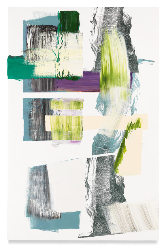 pylon kR, 2018, Oil and silkscreen on wood, 39 3/8 x 25 5/8 inches, 100 x 65 cm, MMG#31849