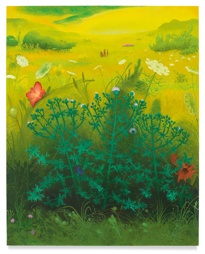 Thistle, 2019, Enamel on canvas, 50 x 40 inches, 127 x 101.6 cm, MMG#31633
