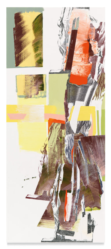 parapylon 12A, 2019, Oil and silkscreen on wood, 94 1/2 x 39 1/2 inches, 240 x 100.3 cm, MMG#32690