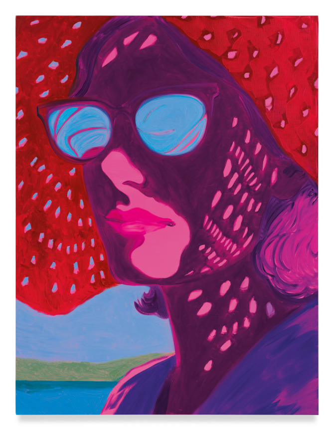 Sun Hat Blue Reflection, 2022, Oil on linen, 50 x 38 inches, 124.5 x 99.1 cm, MMG#34856