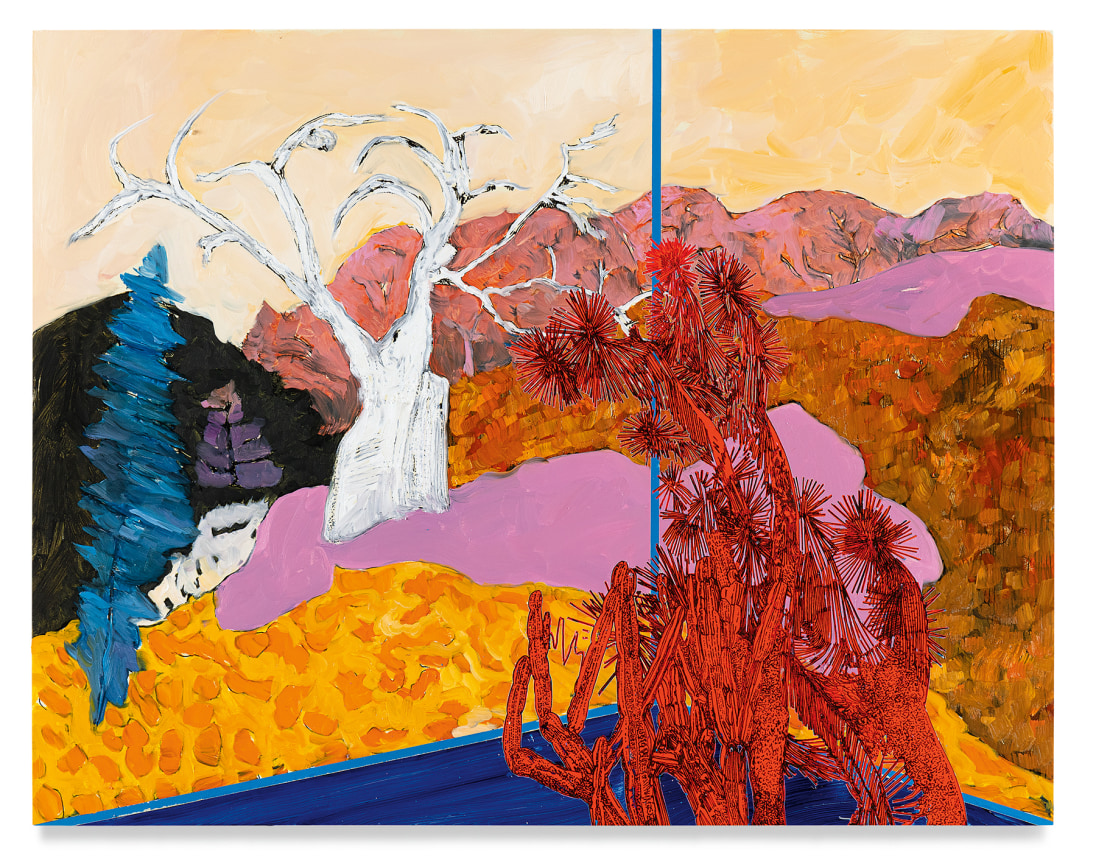 Veduta (Avery/Tree), 2020, Ink and oil on panel, 24 3/8 x 31 1/2 inches,&nbsp;61.9 x 80 cm, MMG#32382, Photo credit: Evan Bedford