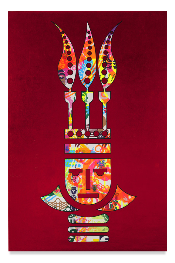 Ryan McGinness, Taipei Dangdai 10, 2019, Acrylic and metal leaf on linen, 60 x 40 inches, 152.4 x 101.6 cm, MMG#31816