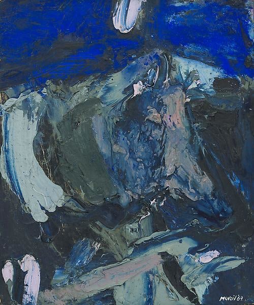 George McNeil, &quot;Des Moines Landscape,&quot; 1969, Oil on panel, 17 x 14 inches, 43.2 x 35.6 cm, A/Y#19670