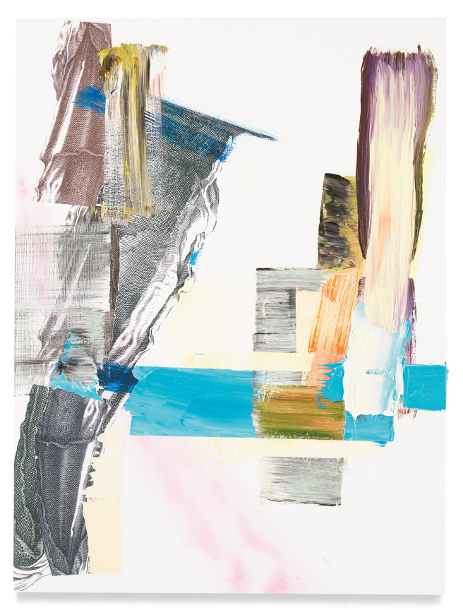 pylon kN, 2019, Oil and silkscreen on wood, 31 1/2 x 23 5/8 inches, 80 x 60 cm, MMG#31853