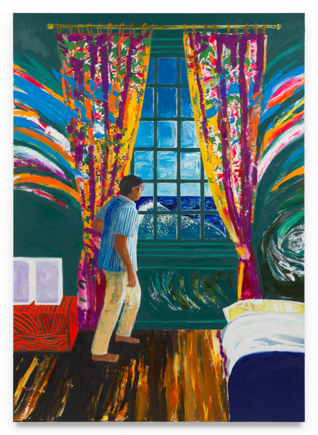 Alberto (Staring at the Sea), 2025, Oil on linen, 98 x 70 inches, 248.9 x 177.8 cm, MMG#37734