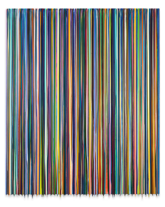 HOWCOULDYOUDOATHINGLIKETHATTOME, 2022, Epoxy resin and pigments on wood, 72 x 60 inches, 182.9 x 152.4 cm, MMG#34659