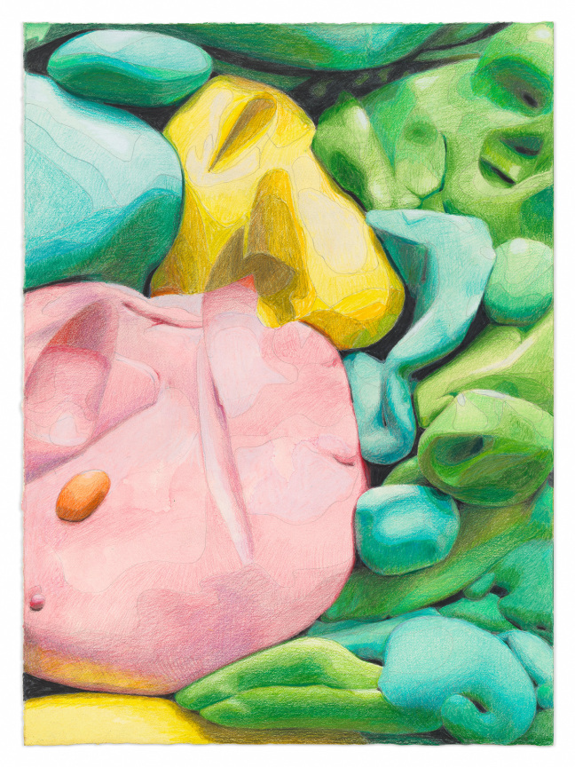 Potential Buds, 2023, Colored pencil, watercolor, crayon, and graphite on paper,