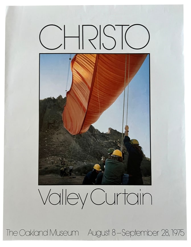 Christo &middot; Valley Curtain, 1975, Poster as exhibition announcement. The Oakland Museum.