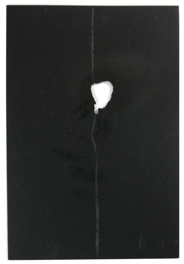 Terence Koh colophon card featuring&nbsp;unique charred drawing&nbsp;