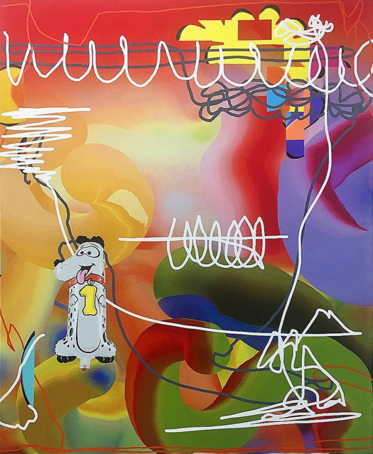 Noise Filter Feelings , Oil and acrylic on poplin 