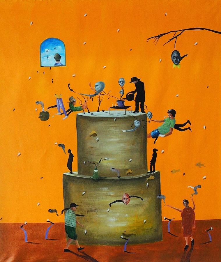 TITLE: THE OBSERVERS, TECHNIQUE: OIL ON CANVAS