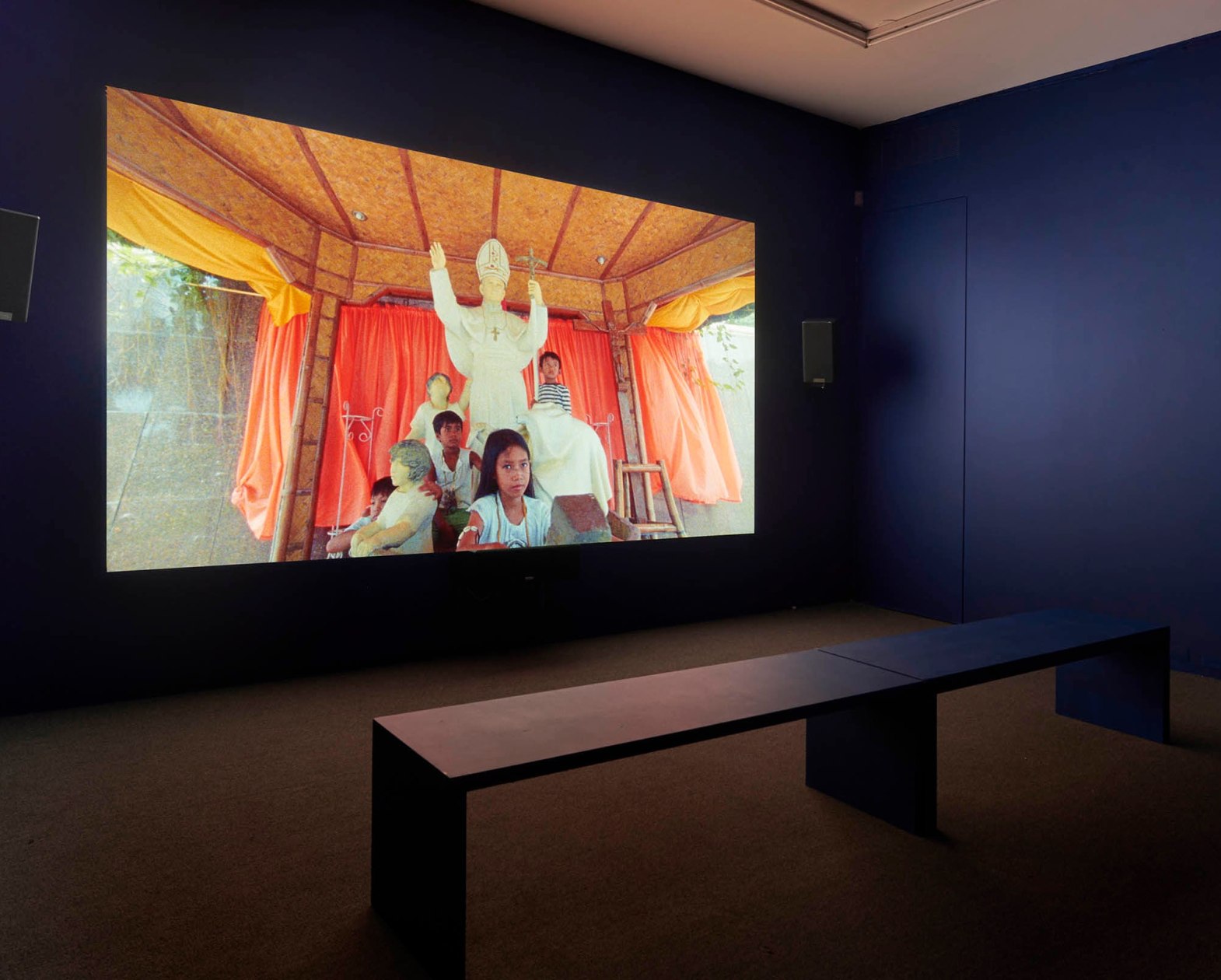 Installation image of Tuan Andrew Nguyen's The Boat People, 2020