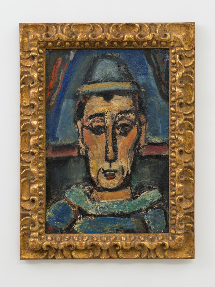 Georges Rouault, Clown anglais (English clown), 1937, oil on canvas, 25 3/4 x 17 in. &copy;️2025 Artists Rights Society (ARS), New York / ADAGP, Paris.
