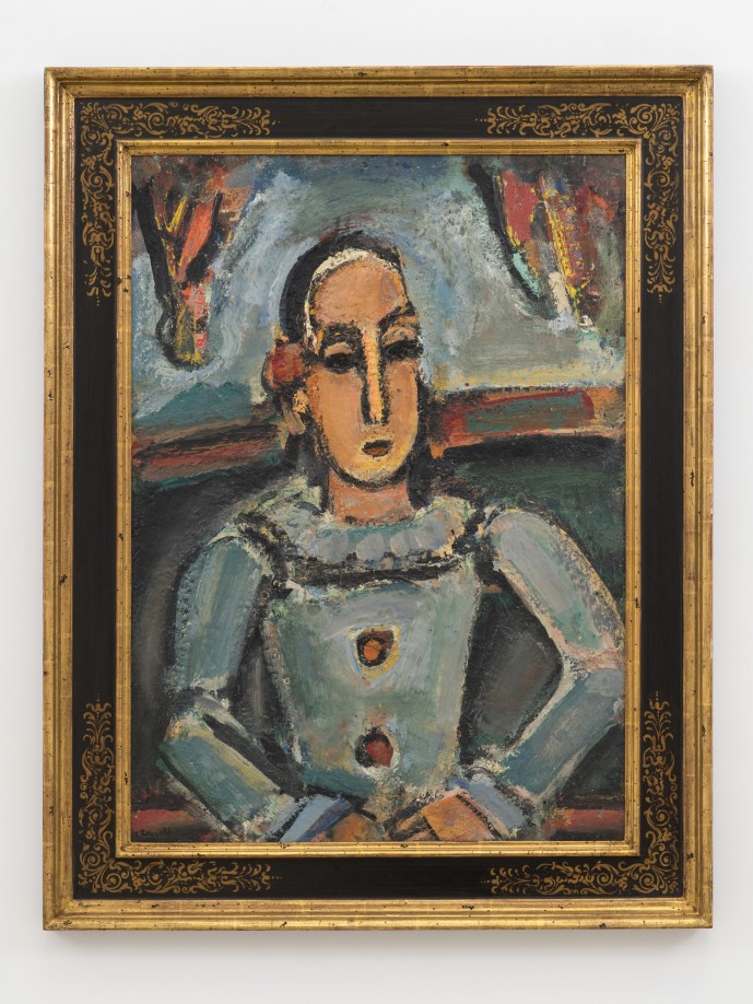 Georges Rouault, Pierrot, c. 1937-38, oil on canvas, 35 1/2 x 25 1/2 in.&copy;️2025 Artists Rights Society (ARS), New York / ADAGP, Paris.