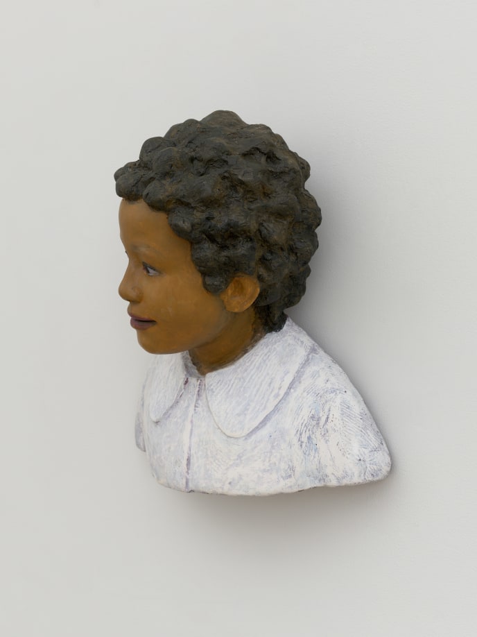 John Ahearn, Maggie, 1986, Acrylic on plaster, 15 x 15 x 7 inches, (38.1 x 38.1 x 17.8 cm). Courtesy of the artist and Salon 94, New York, &copy; John Ahearn &amp;amp; Rigoberto Torres, photo: Elisabeth Bernstein