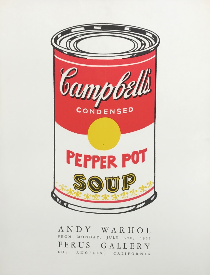 ANDY WARHOL. &quot;Andy Warhol. Ferus Gallery&quot;. 1962. Image courtesy of Alden Projects&trade;, New York.