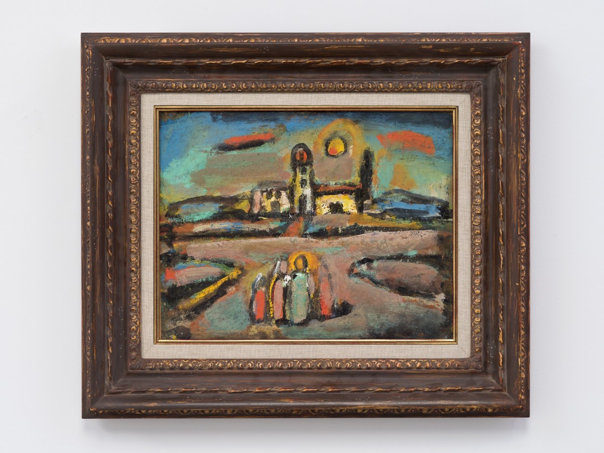 Georges Rouault, Paysage biblique (Biblical landscape), c. 1940&ndash;48, oil, gouache, and ink on paper, laid on canvas, 11 1/2 x 15 in. &copy;️2025 Artists Rights Society (ARS), New York / ADAGP, Paris.