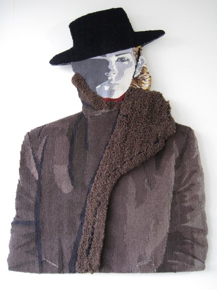 Elizabeth Radcliffe, Caron in Sheepskin, 2007, cotton warp, wool, boucle wool and rayon, 30 x 23 in, courtesy of Margot Samel