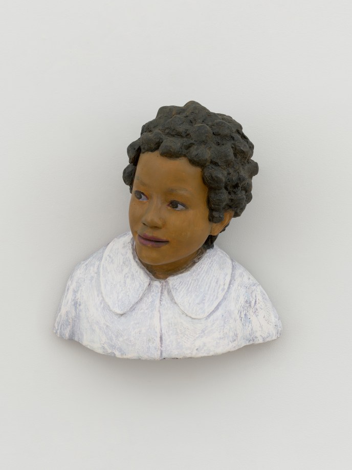 John Ahearn, Maggie, 1986, Acrylic on plaster, 15 x 15 x 7 inches, (38.1 x 38.1 x 17.8 cm). Courtesy of the artist and Salon 94, New York, &copy; John Ahearn &amp;amp; Rigoberto Torres, photo: Elisabeth Bernstein
