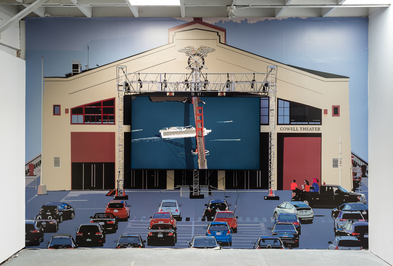 Kota Ezawa,&nbsp;Grand Princess, 2024, single channel video &amp;amp; wall vinyl installation, dimensions variable, courtesy Fraenkel Gallery, San Francisco and RYAN LEE, New York