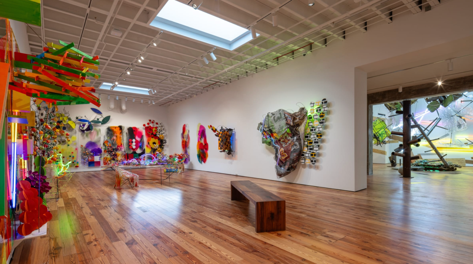 Judy Pfaff, Installation View of Picking Up the Pieces at Sarasota Art Musuem, Sarasota, Florida, 2023. Photo by Ryan Gamma.