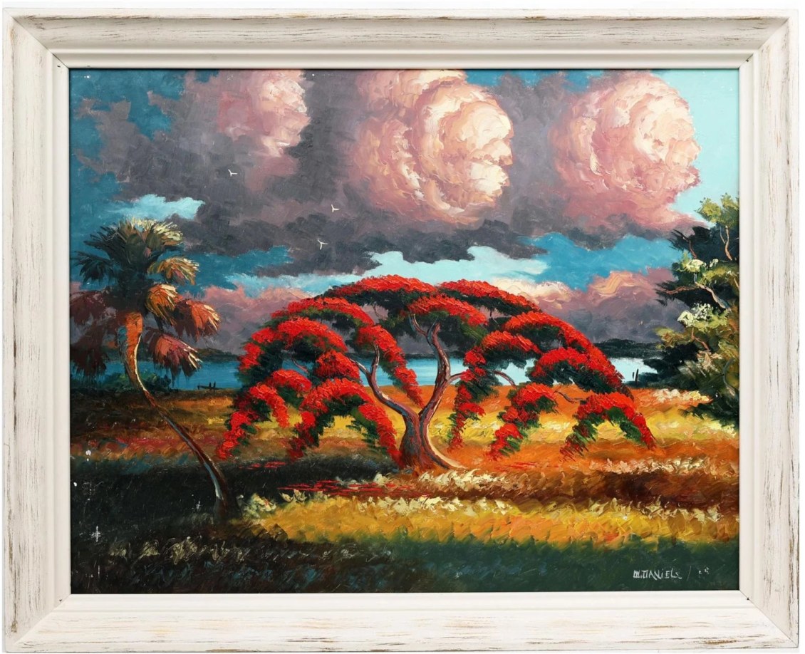 Willie Daniels, Florida Highwaymen, n.d., oil on masonite, 27 x 33 in. Courtesy of Jeremy Scholar and Independent.