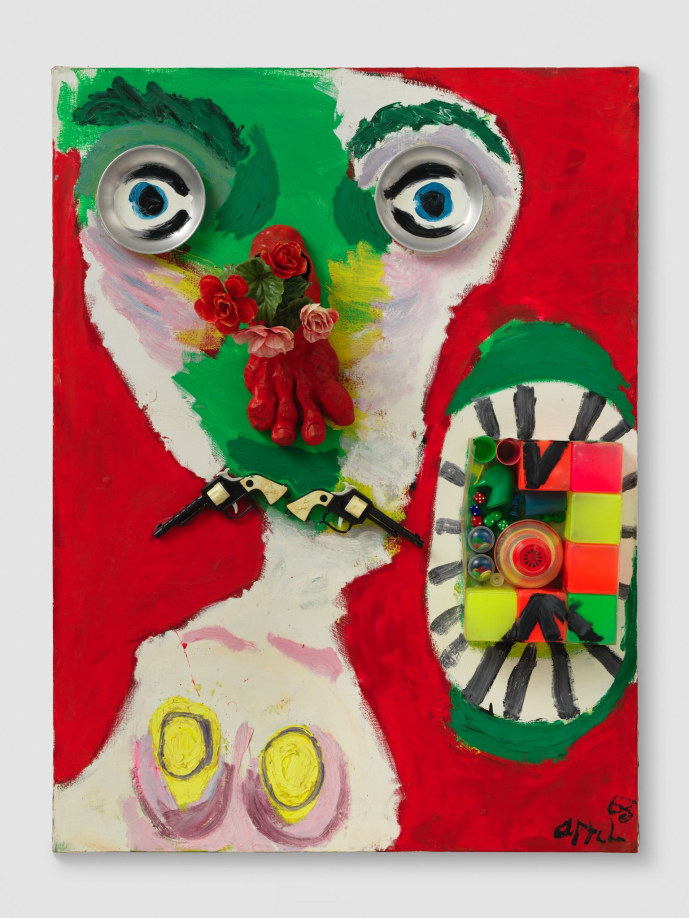 Karel Appel, Happy Birthday to You, 1963, Oil and plastic toys on canvas, 51x38in,&nbsp;&copy; Karel Appel Foundation c/o ARS 2024