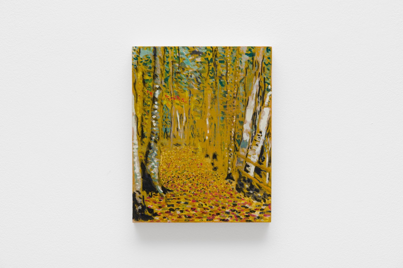 John Maclean, Gold Birch, 2024, watercolour on board, 30 x 24 cm, photo by Michal Brzezinski, courtesy of the artist and The Approach, London