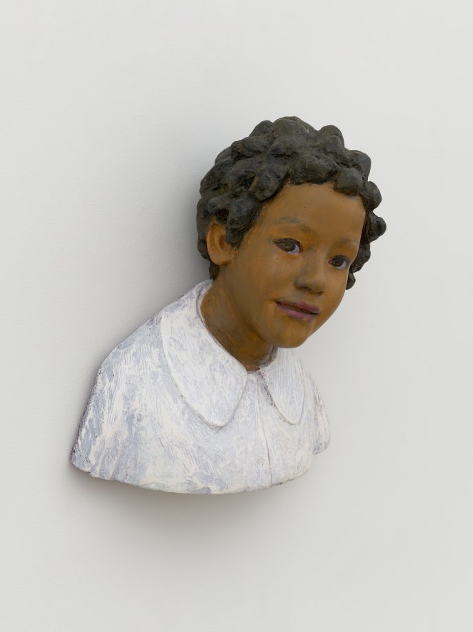 John Ahearn, Maggie, 1986, Acrylic on plaster, 15 x 15 x 7 inches, (38.1 x 38.1 x 17.8 cm). Courtesy of the artist and Salon 94, New York, &copy; John Ahearn &amp;amp; Rigoberto Torres, photo: Elisabeth Bernstein