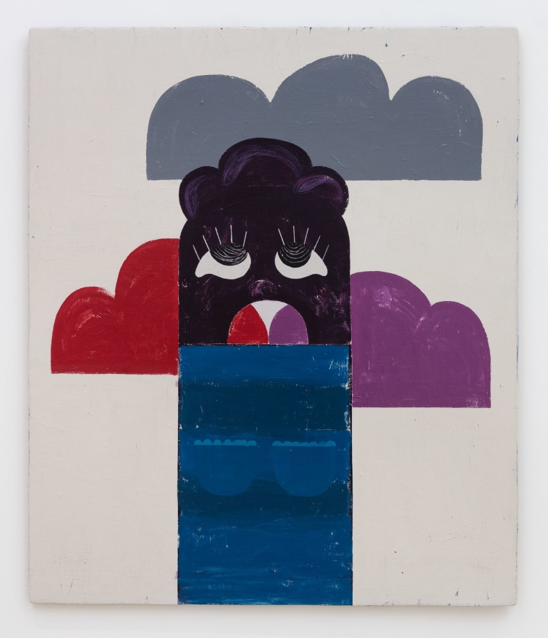 Nel Aerts The cloud guzzler (De wolken vreter), 2016 Acrylic and coloured pencil on wood 144.5 x 122 cm (NA101)