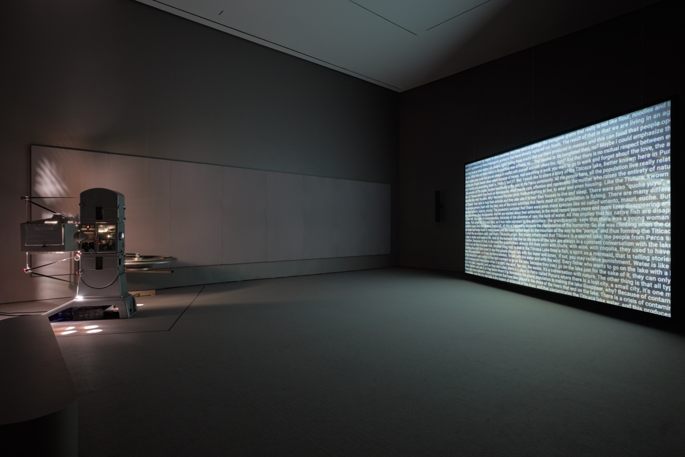 Rosa Barba.&nbsp;Aggregate States of Matters.&nbsp;2019. 35mm film (color, sound; 21:14 min.) and custom 35mm projection system.&nbsp;The Museum of Modern Art, New York.&nbsp;Fund for the Twenty-First Century, 2021.&nbsp;&copy; 2025 Rosa Barba.&nbsp;Installation view, &quot;Rosa Barba&rsquo;s Aggregate States of Matters&rdquo; in the exhibition &quot;Collection 1980s&ndash;Present.&quot;&nbsp;Digital image &copy; 2025&nbsp;The Museum of Modern Art, New York. Photo: Martin Parsekian&nbsp;