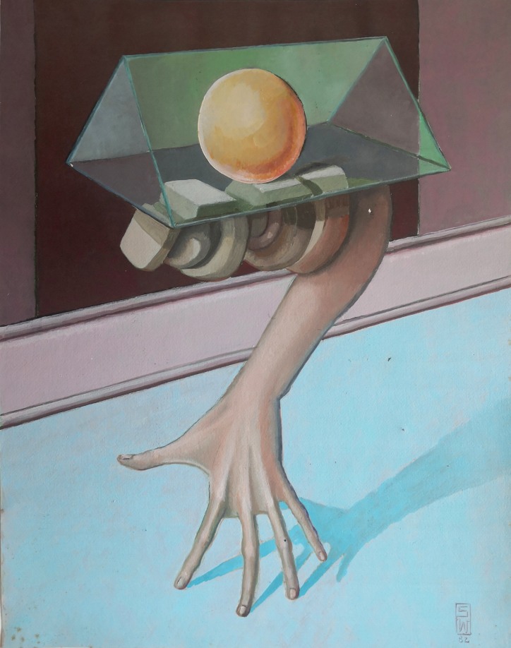 Susana Wald, El Sueño del Geómetra (The Geometrician&#039;s Dream), 1982, Acrylic on canvas, 24 x 19 inches, Courtesy the Artist, Marisa Newman Projects and Galerie Michael Janssen