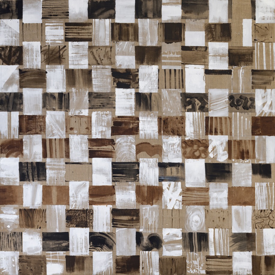 Joe Zucker, Untitled, 2015, watercolor on canvas, 71 x 71 in. Courtesy of Jupiter Contemporary and Independent.