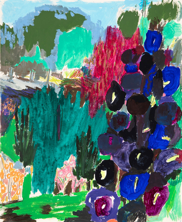 Lisa Sanditz, Black Hollyhocks and, 2024, courtesy of&nbsp;Alexandre Gallery
