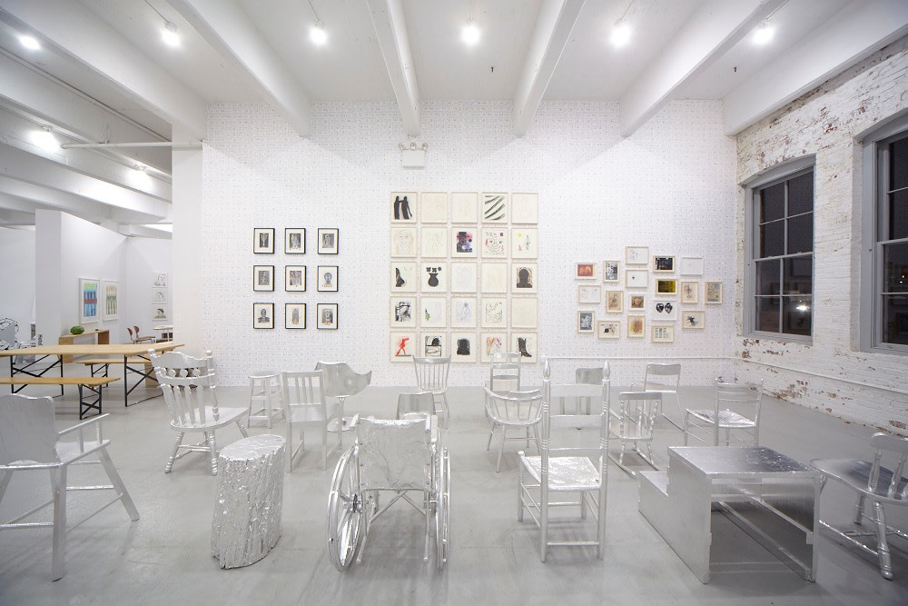 Work of Oliver Payne and Uri Aran at&nbsp;Gavin Brown&rsquo;s enterprise&rsquo;s booth at the fourth edition of Independent New York in 2012. Photography:&nbsp;Tom Powell imaging.