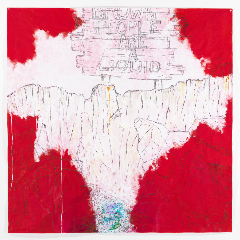 POPE.L  Skin set painting: brown people are a liquid 2011-2012