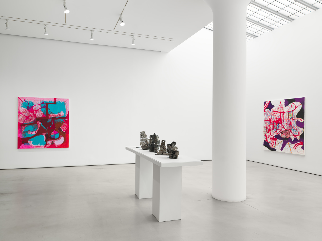 Joanne Greenbaum Installation view of Scaffold at Mitchell-Innes & Nash, New York, 2024