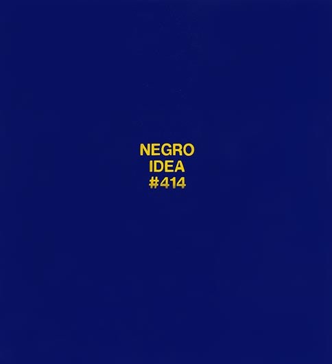 POPE.L Negro Idea #414