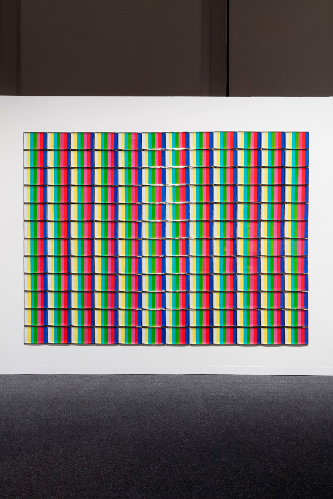 Installation view of Test Pattern: T.V. Dinner Plates from the Miss General Idea Pavillion