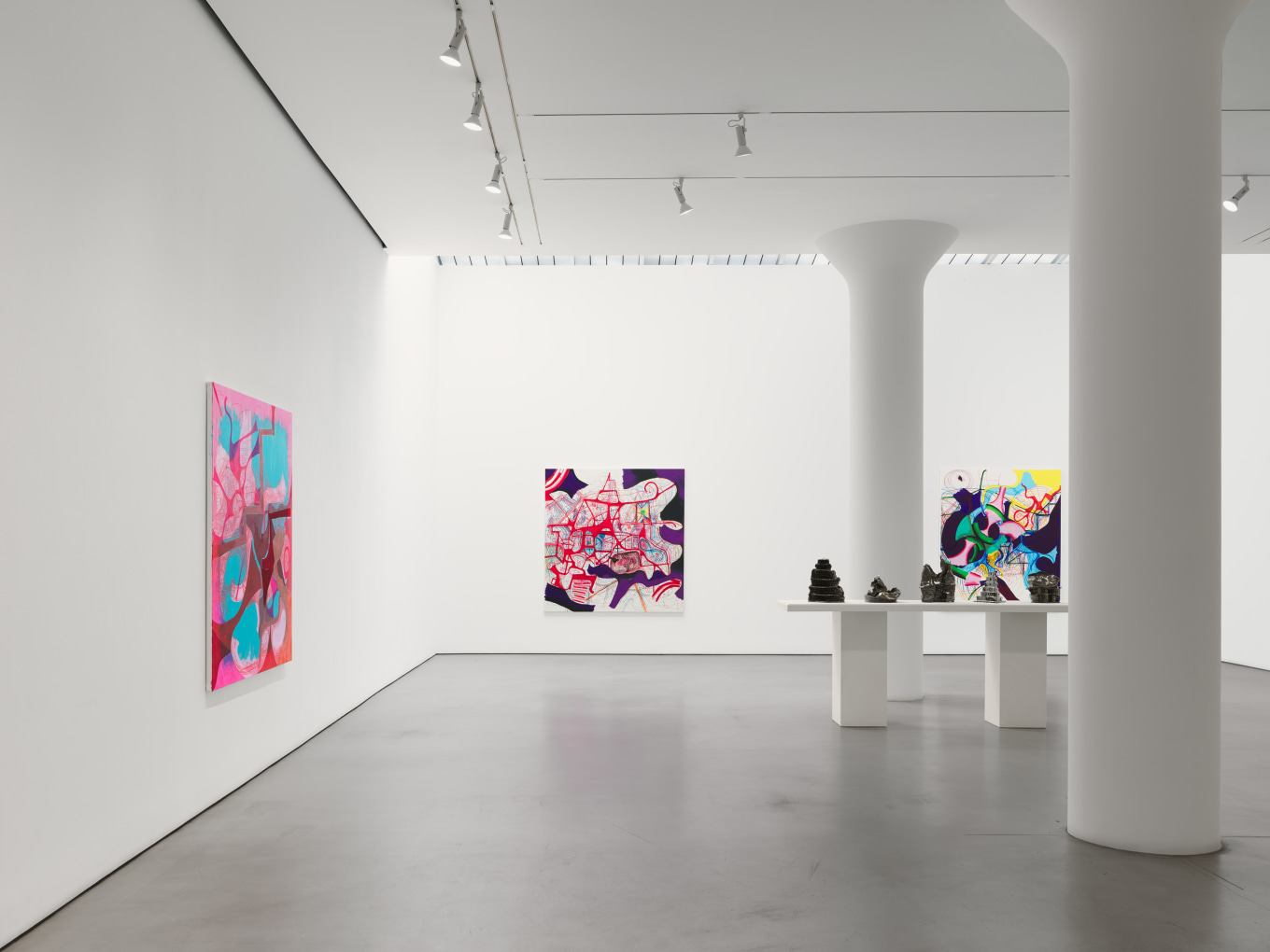 Joanne Greenbaum Installation view of&nbsp;Scaffold at Mitchell-Innes &amp;amp; Nash, New York, 2024